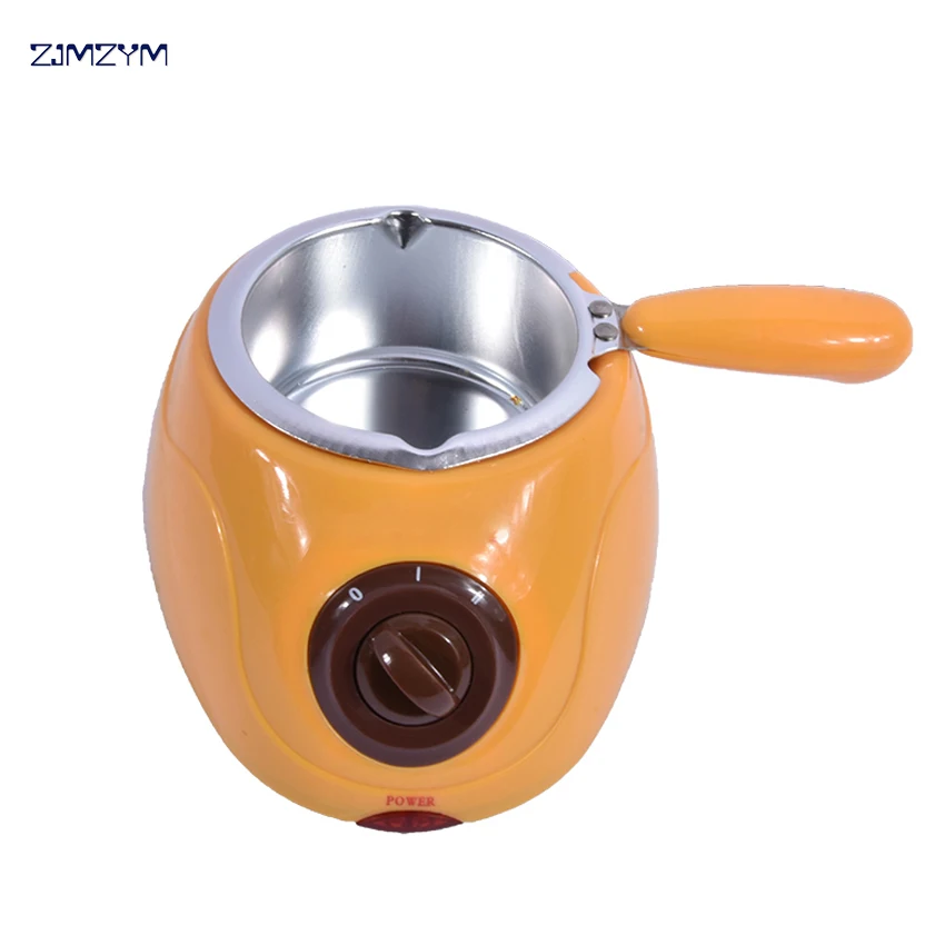 Hot Selling home Electric Chocolate Fountain Fondue Singer Chocolate Melt Pot Yellow and Pink Melting Machine 250ml Capacity