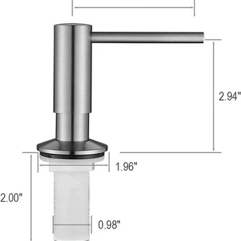 ห้องน้ําโลหะในตัวเครื่องจ่ายสบู่เหลวทองเหลืองอ่างล้างจานผงซักฟอกห้องครัวอุปกรณ์เสริม 100 ซม./500ML 1