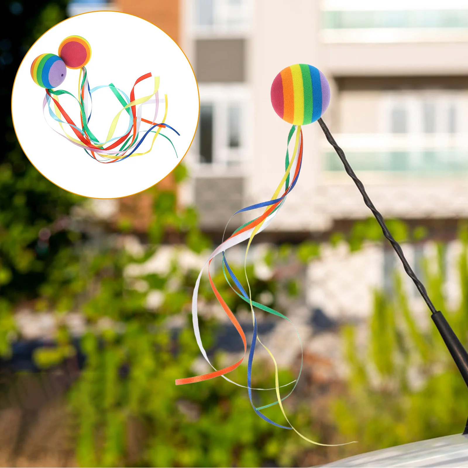 

2 Pcs Car Antenna Decoration Decorative Ball Decorate Ornament Plastic Automotive