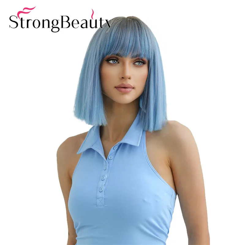 

Strong Beauty Short BOB Wig Straight Women Synthetic Hair Soft Wigs