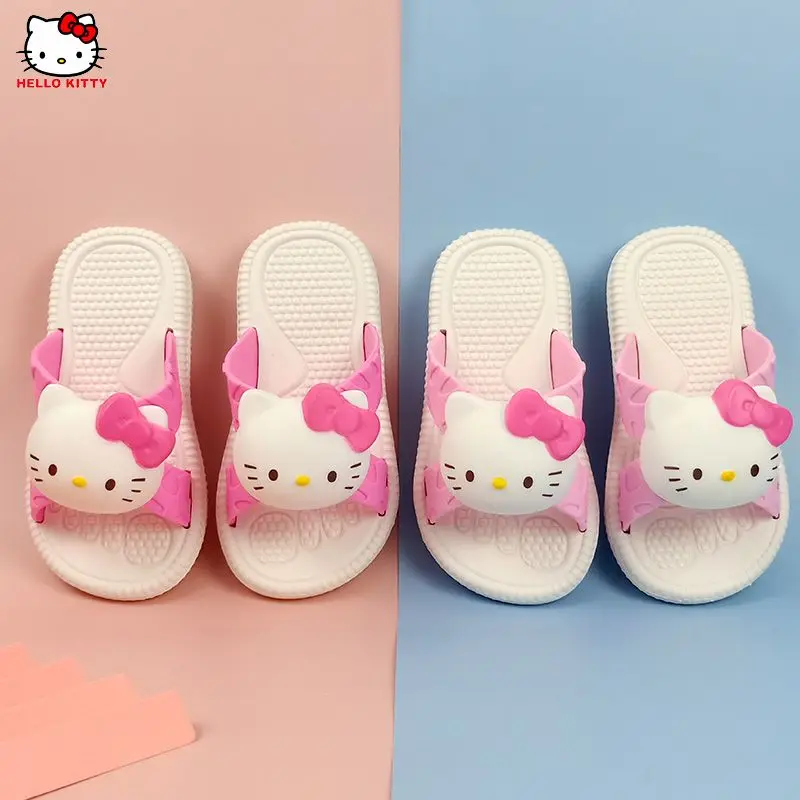 

TAKARA TOMY Kitty Children's Summer Sandals and Slippers Girls' Anti Slip Thick Sole Cartoon Kindergarten Baby Home Indoor