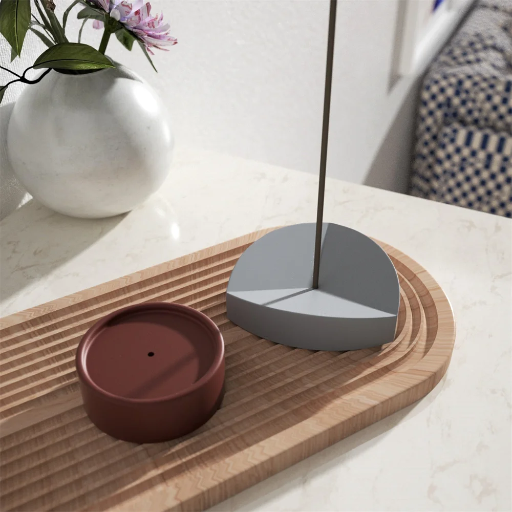 

Silicone Cement Incense Holder Molds Geometric Concrete Aromatherapy Incense Tray Mould DIY Decoration Tool