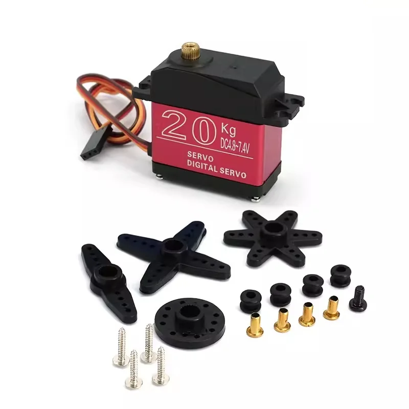 Servomoteur haute puissance 20kg à 35kg avec bras de commande en position neutre