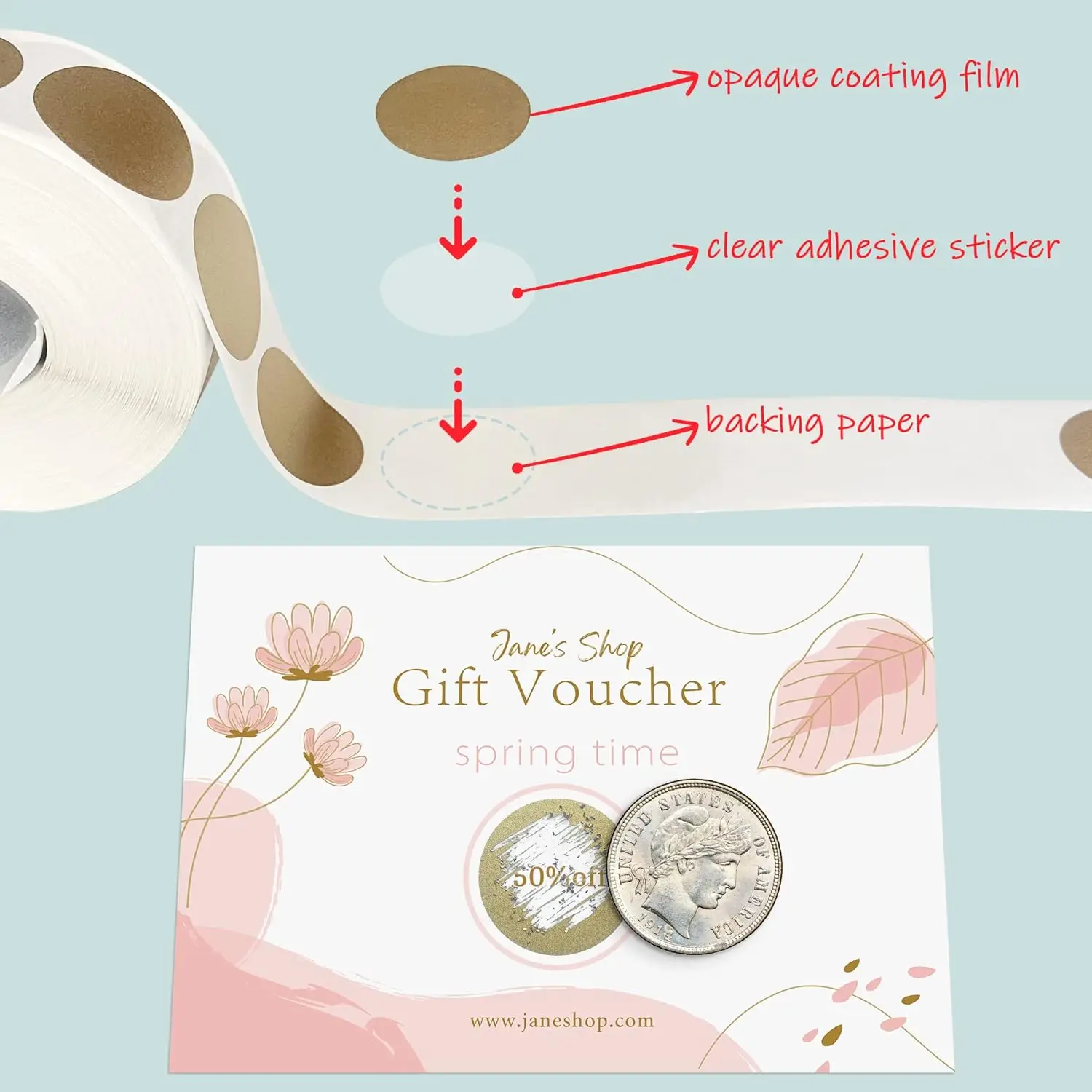 300pcs 2.5cm Round Scratch Off Stickers Self Adhesive Labels for DIY Reward Card Raffle Ticket Gender Reveal Reward Party Favor