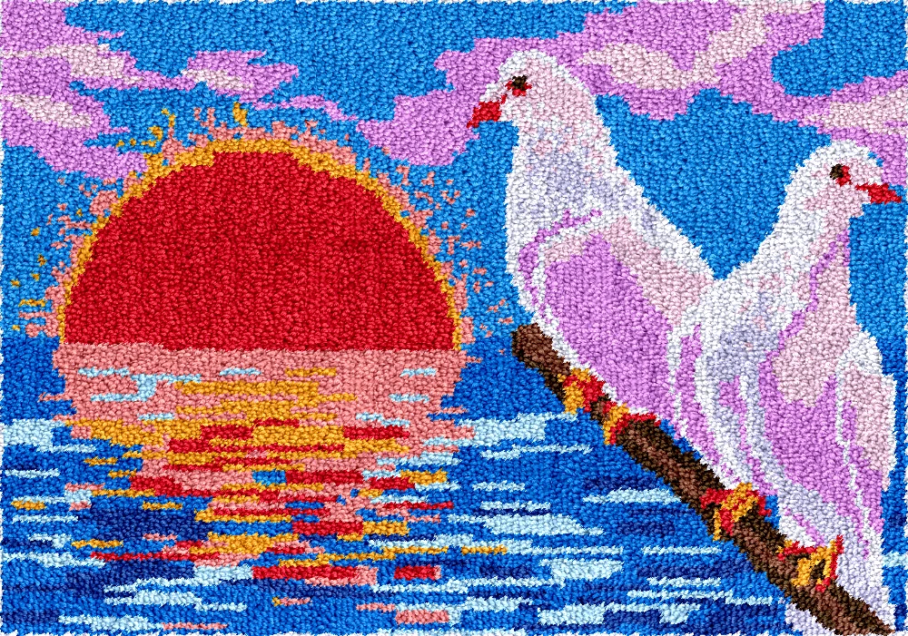 Sunrise Seagull Large DIY latch hook rug making kits Hobby Carpet embroidery plastic canva adult Home decor knoopkussen pakket