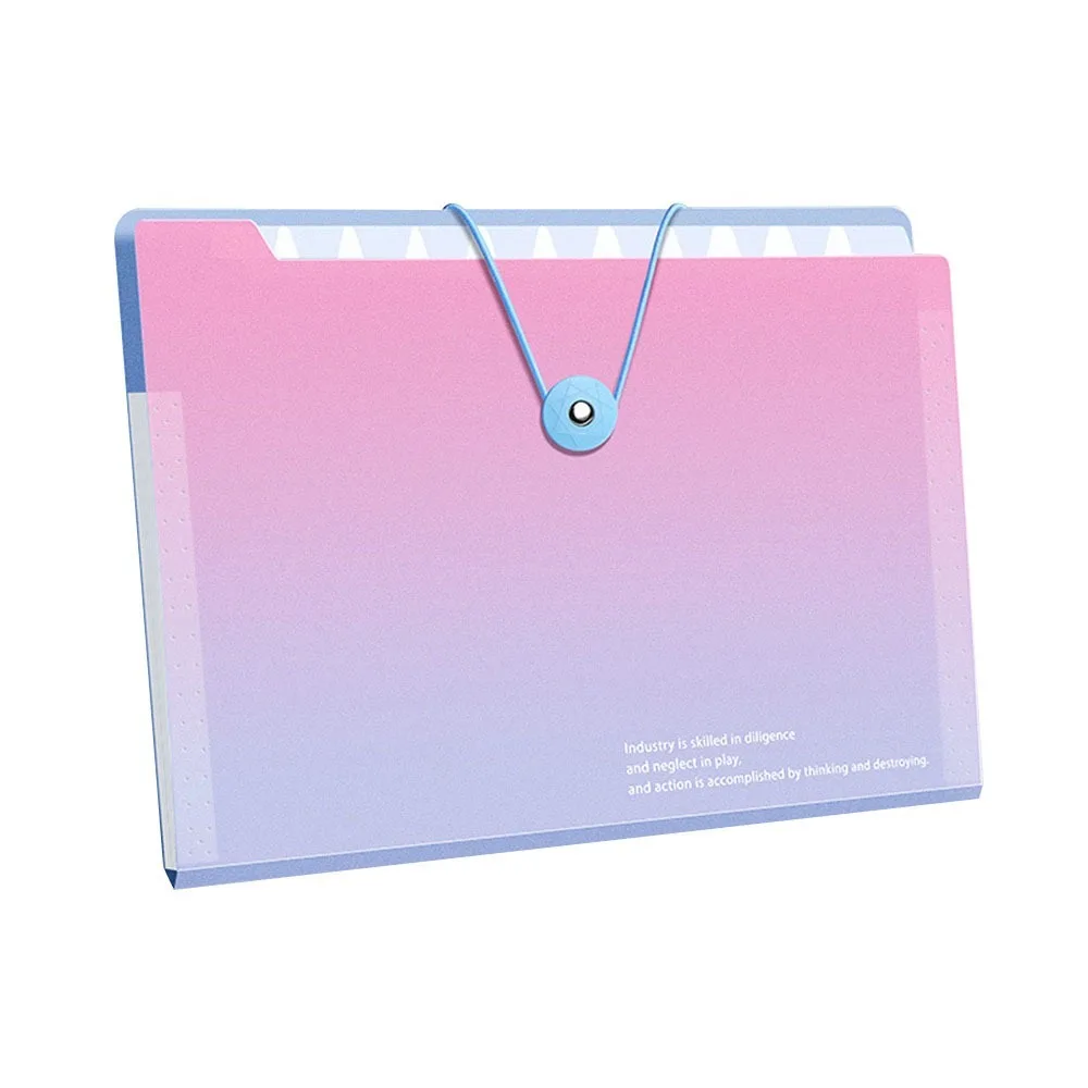 Gradient Color Waterproof Document Bag Large Capacity File Organizer Envelope Folder