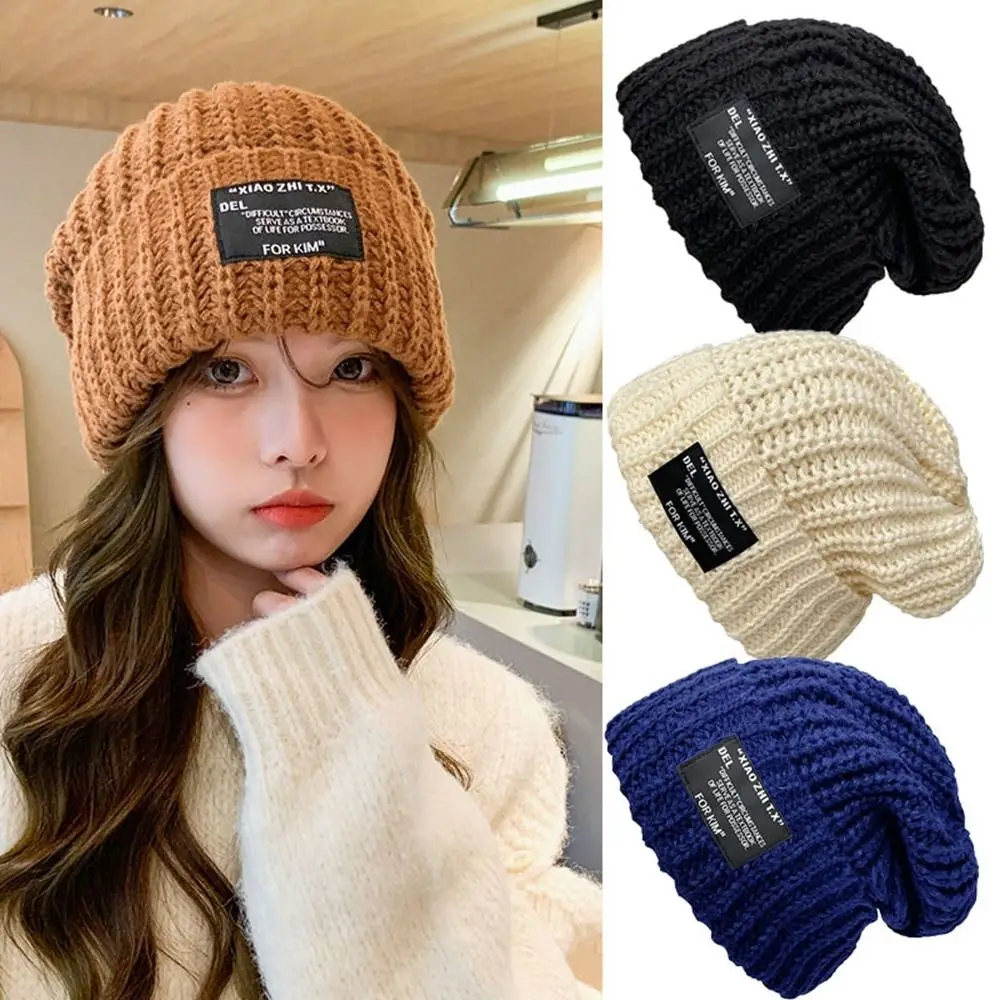 

Solid Color Winter Warm Hats High Quality Hip Hop Unisex Female Beanies Cotton Knitted Bonnet Caps Women Warm Hats