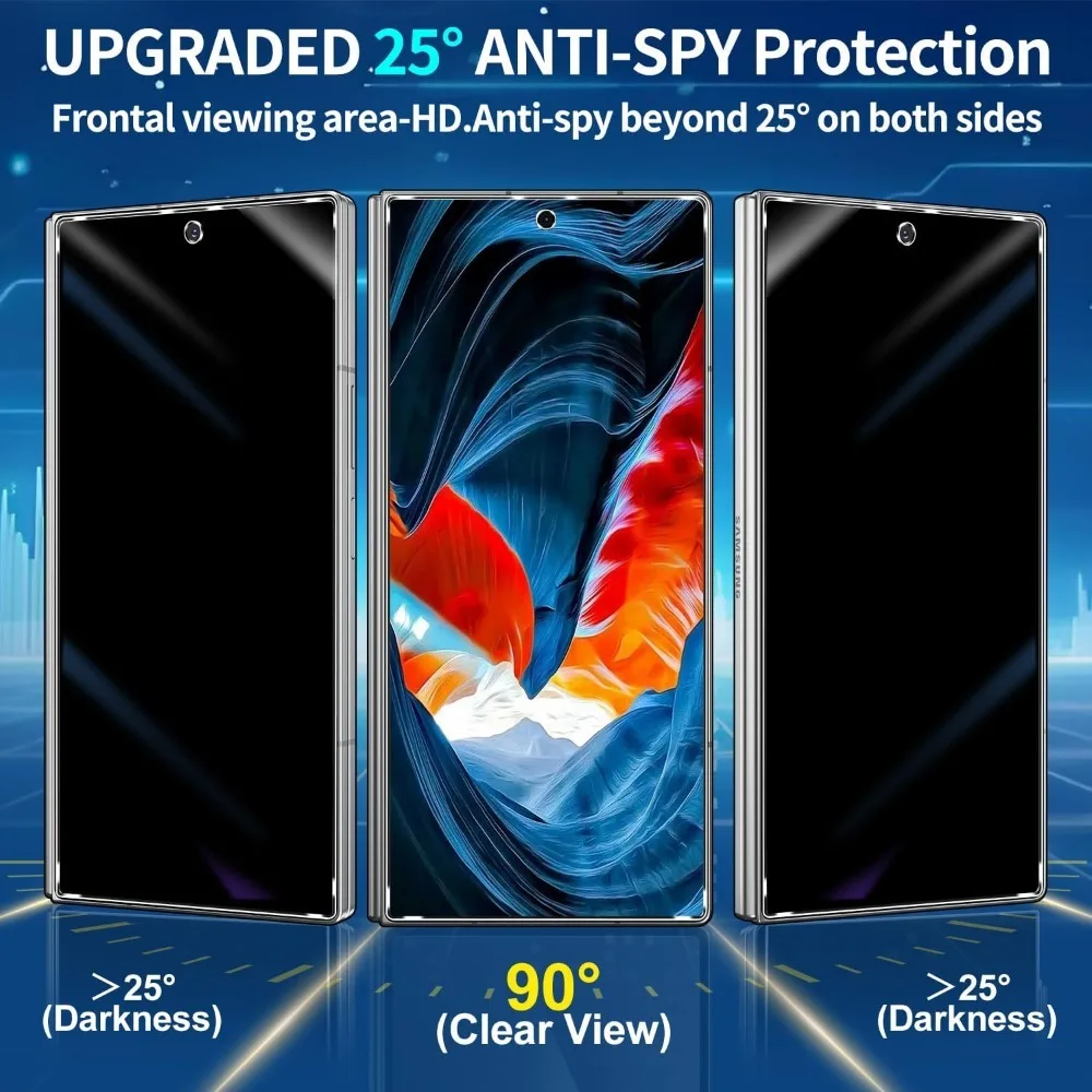 Ultra Wide Privacy Anti-Spy Tempered Glass Screen Protector, Anti-Scratch Film