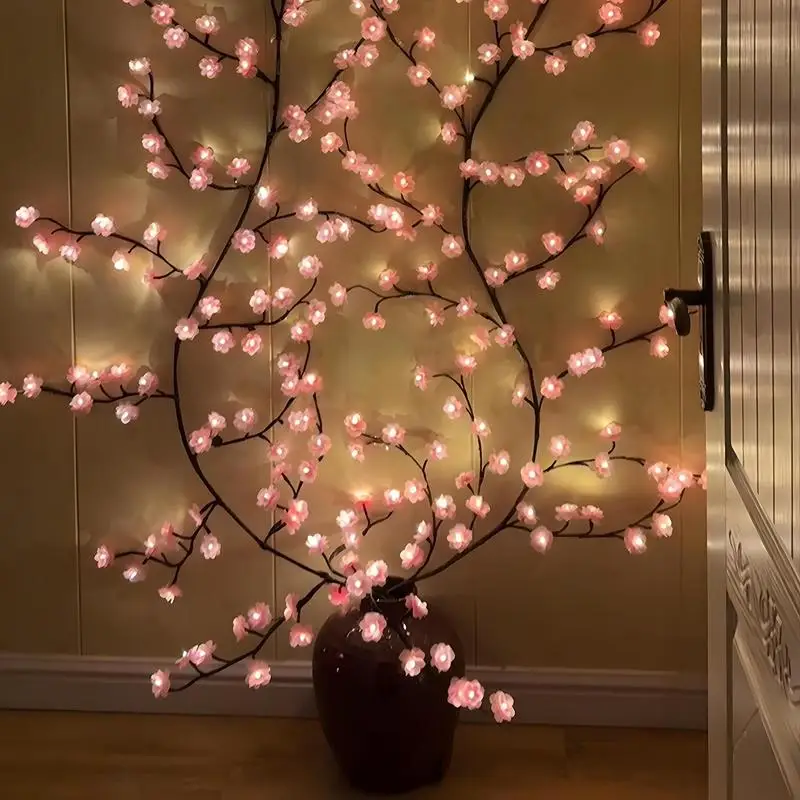 E5 Cherry Blossom LED Lights 96LEDs 8 Modes USB Powered DIY Home Decor Lamp Party Wedding Christmas Festival Home Festive Decor