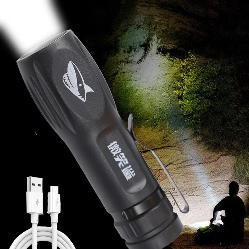 

Portable Mini LED Flashlight USB Rechargeable Bright Torch ABS Lightweight Flashlight IPX6 Waterproof Flashlights Bicycle Light