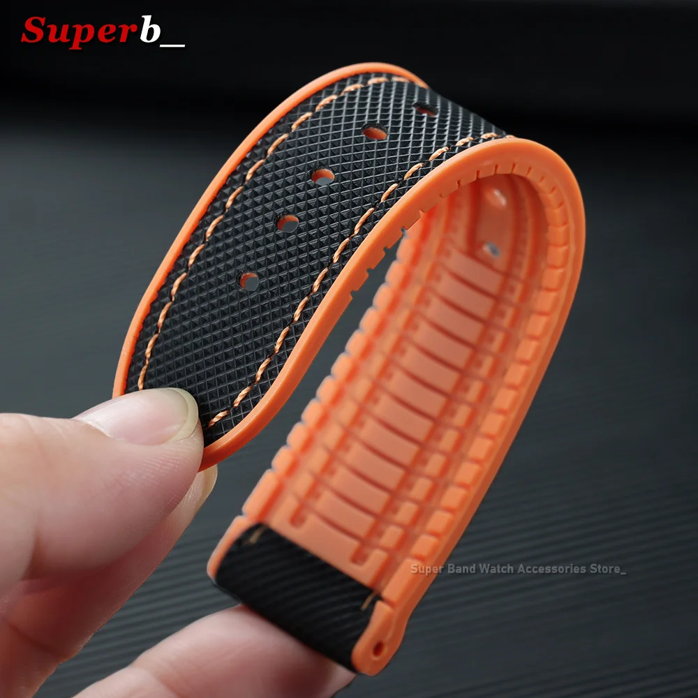 Men's Waterproof Nylon & Silicone Hybrid Watch Strap Bracelet