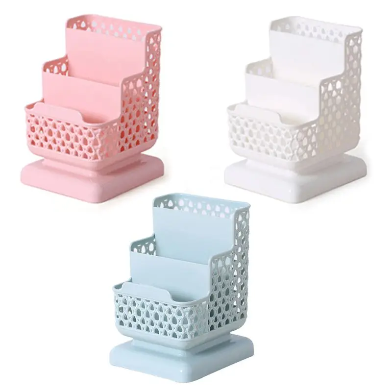 

for Creative Rattan Plastic Pen Holder Multifunctional Hollow Desktop Office Stationery Bucket Pencil Container for Case