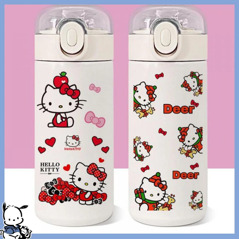 

Sanriod Water Cup Kawaii Hellokittys Cute Cartoon Office Glass Anime Thermod Mini Mugs High Capacity Portable Non-Slips Gift