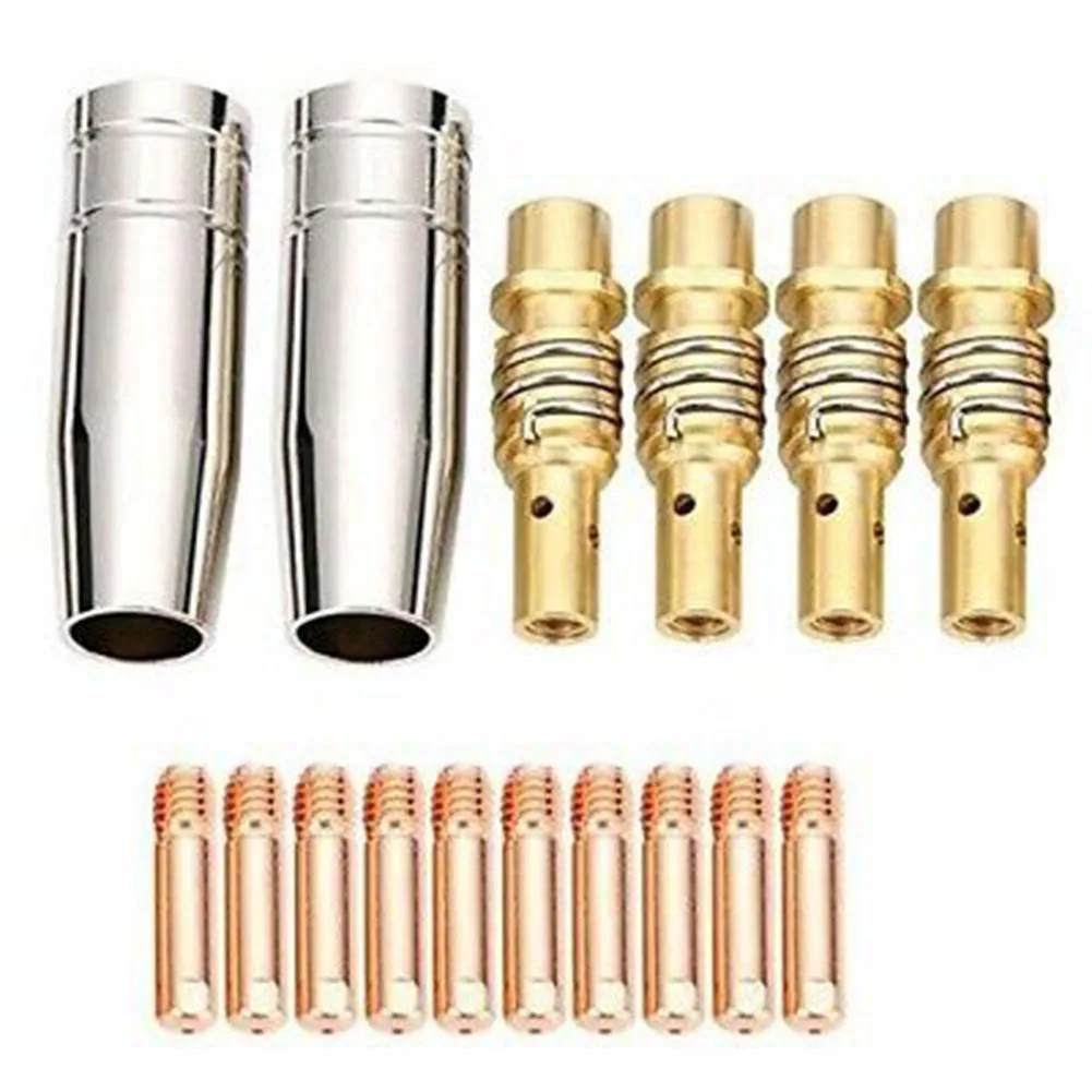 

16pcs/set MIG Welding MB15 15AK Contact Tip 0.6/0.8/0.9/1.0/1.2mm Mig Contact Tip Consumables Guard Nozzle Contact Tips