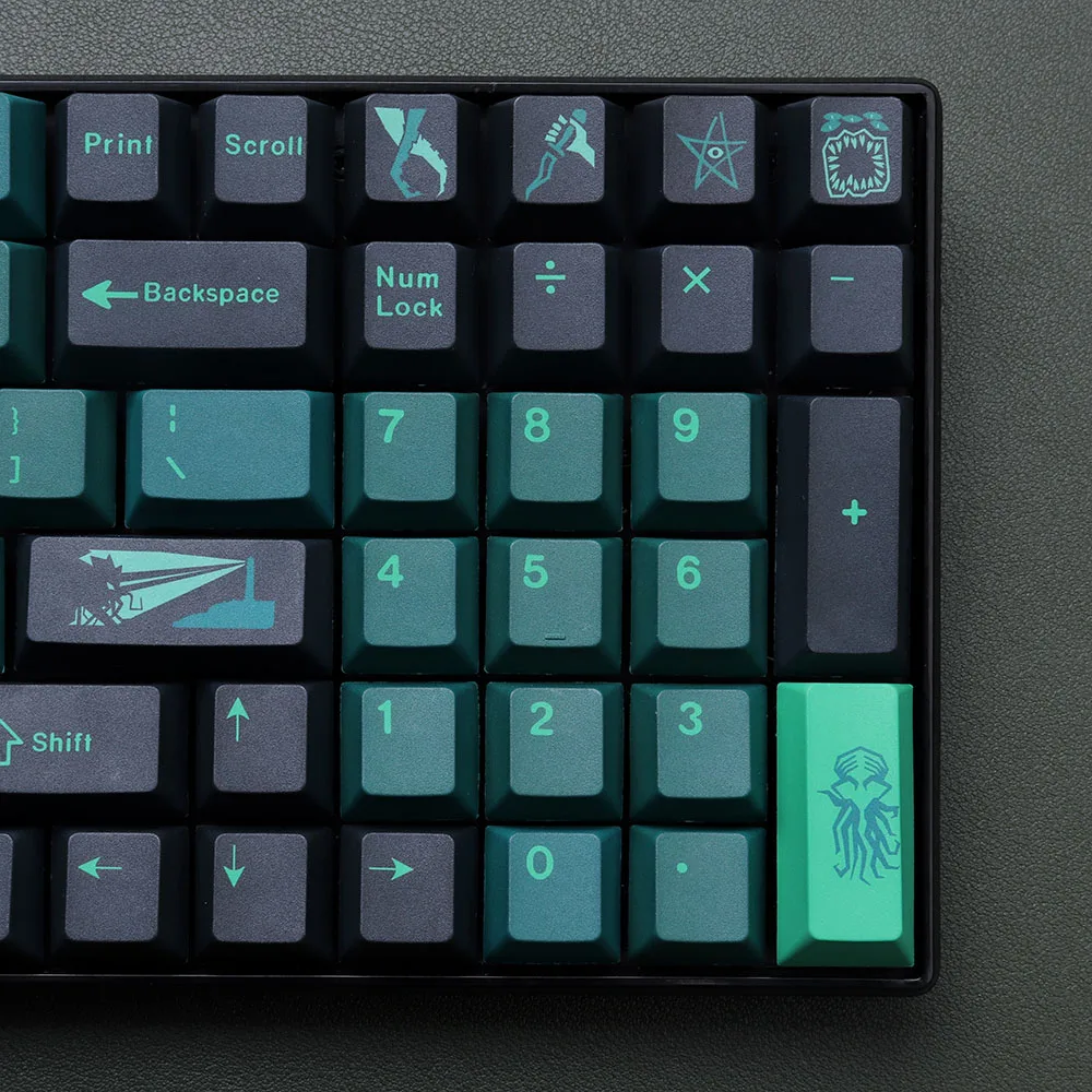 Gmk terror abaixo do abismo keycaps sublimação