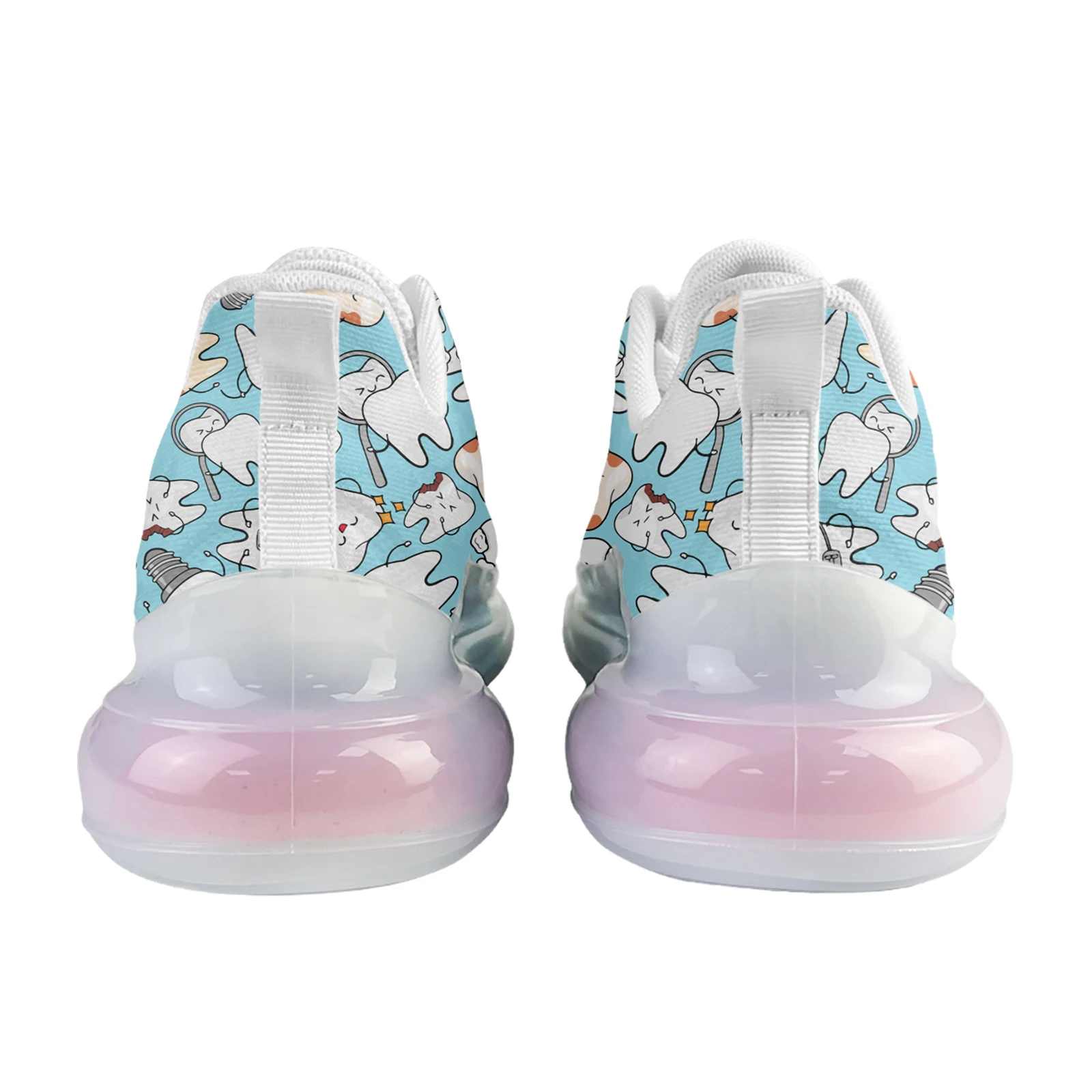 Lovely Dentist Cartoon Nurse Printed AF Cushion Shoes Mesh Breathable Outdoor Sport Sneakers Ainbow Gradient Color Thick Shoes