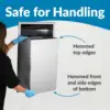 Recessed Waste Receptacle, Satin Finish 12-Gallon –Wall-Mounted Stainless Steel Trash Can for Commercial Restrooms Liner 4