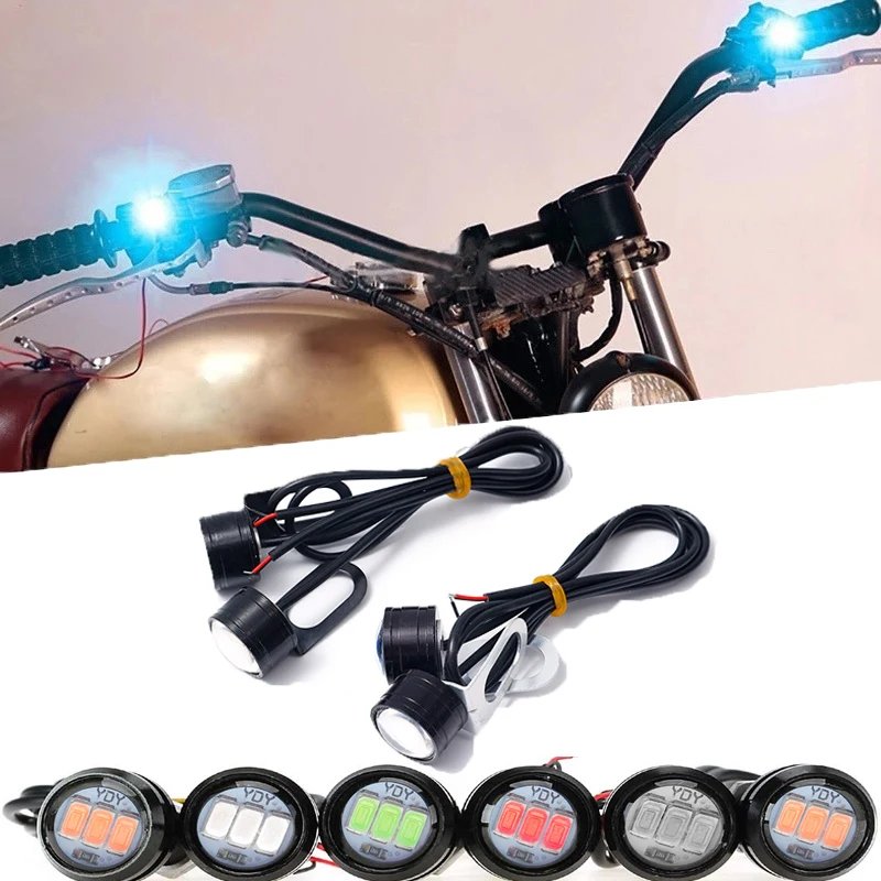 

2Pcs LED Signal Light Warning Brake Flasher Motorcycle Eagle Eye Light Multi-color Eagle Eye Spotlight 12V