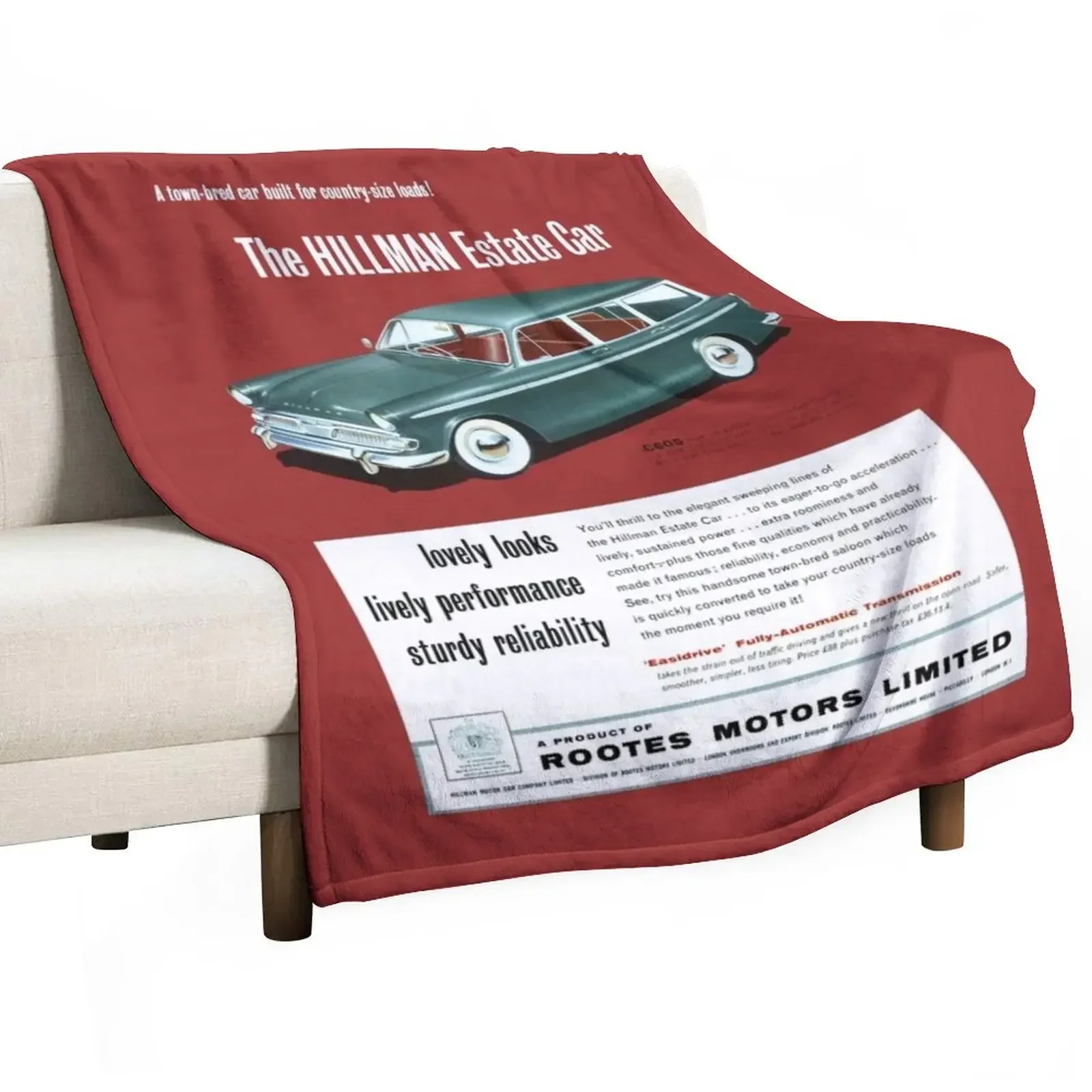 

1960 HILLMAN ESTATE CAR - ADVERT Throw Blanket valentine gift ideas Blankets For Sofas Blankets