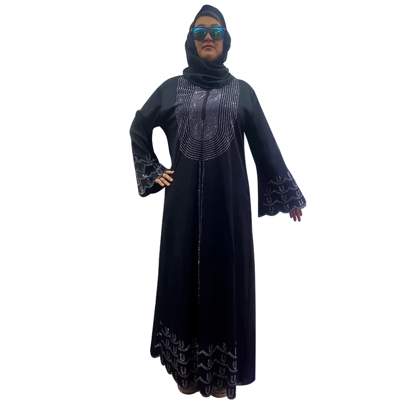 عباية نسائية مسلمة قفطان فستان نسائي مضيئة بأكمام...