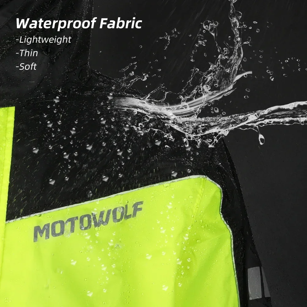 Motorcycle Raincoat Suit Rainstorm Waterproof Split Jackets Pants Light Portable Reflective Comfortable Durable for Outdoor