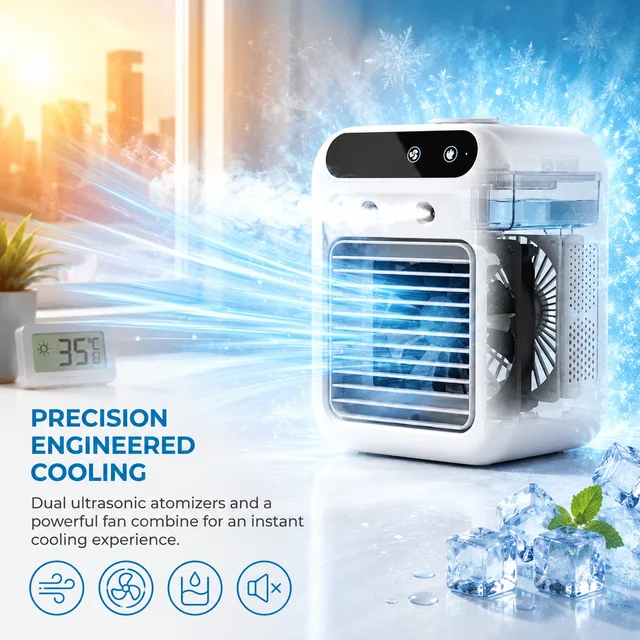 NUOYING Refroidisseur d'air portable à brumisation, ventilateur humidificateur de bureau, mini climatiseur mobile pour maison et dortoir 1