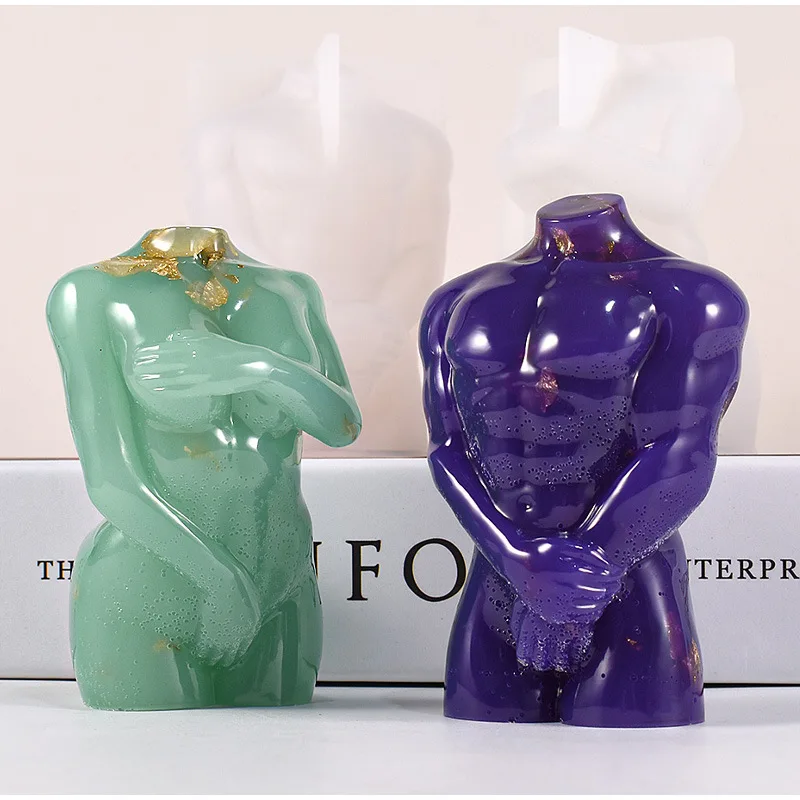 Description Picture 4 of itemEuropean Human Body Statue Candle Silicone Mold 3D Male Body Shy Woman Soap Aroma Wax Mold Candle Mold Home Crafts Decoration