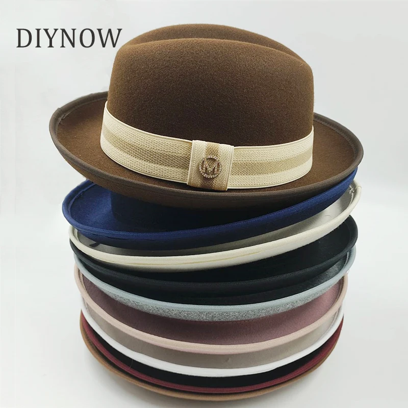 Chapeau Fedora unisexe à bord retroussé pour hommes, casquette ronde pour hommes, accessoires en plumes de Cosplay, chapeau melon Derby, chapeau de forme britannique_voghion.com