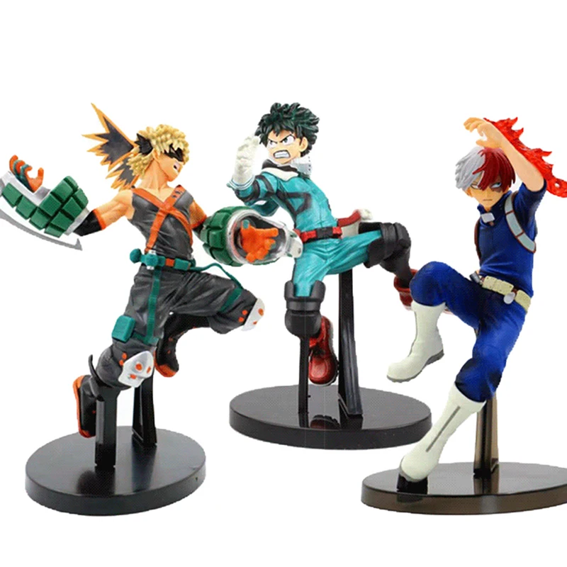 

17cm Anime My Hero Academia Action Figure Midoriya Izuku Bakugou Katsuki Todoroki Shoto Fighting Figurine Collectible Model Toy