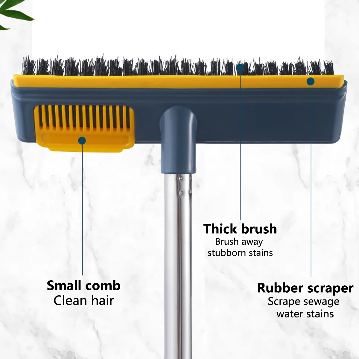 Adjustable Long Handle Floor Scrub Brush for Bathroom and Tile Cleaning