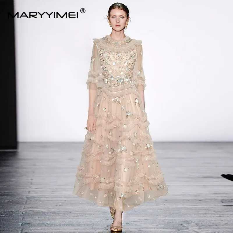 MARYYYIMEI-فستان نسائي شبكي ، مطرز بالزهور ، فطريات شجرة صالحة للأكل ، فساتين ماكسي أنيقة للحفلات ، ربيع ، موضة الصيف ، الكشكشة 3 MARYYYIMEI-فستان نسائي شبكي ، مطرز بالزهور ، فطريات شجرة صالحة للأكل ، فساتين ماكسي أنيقة للحفلات ، ربيع ، موضة الصيف ، الكشكشة 3