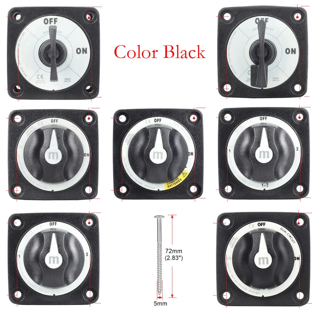 Battery Disconnect Switch 2 3 4 Position for Camper RV Truck Boat Caravan M10 12V Selector Marine Isolator Rotary