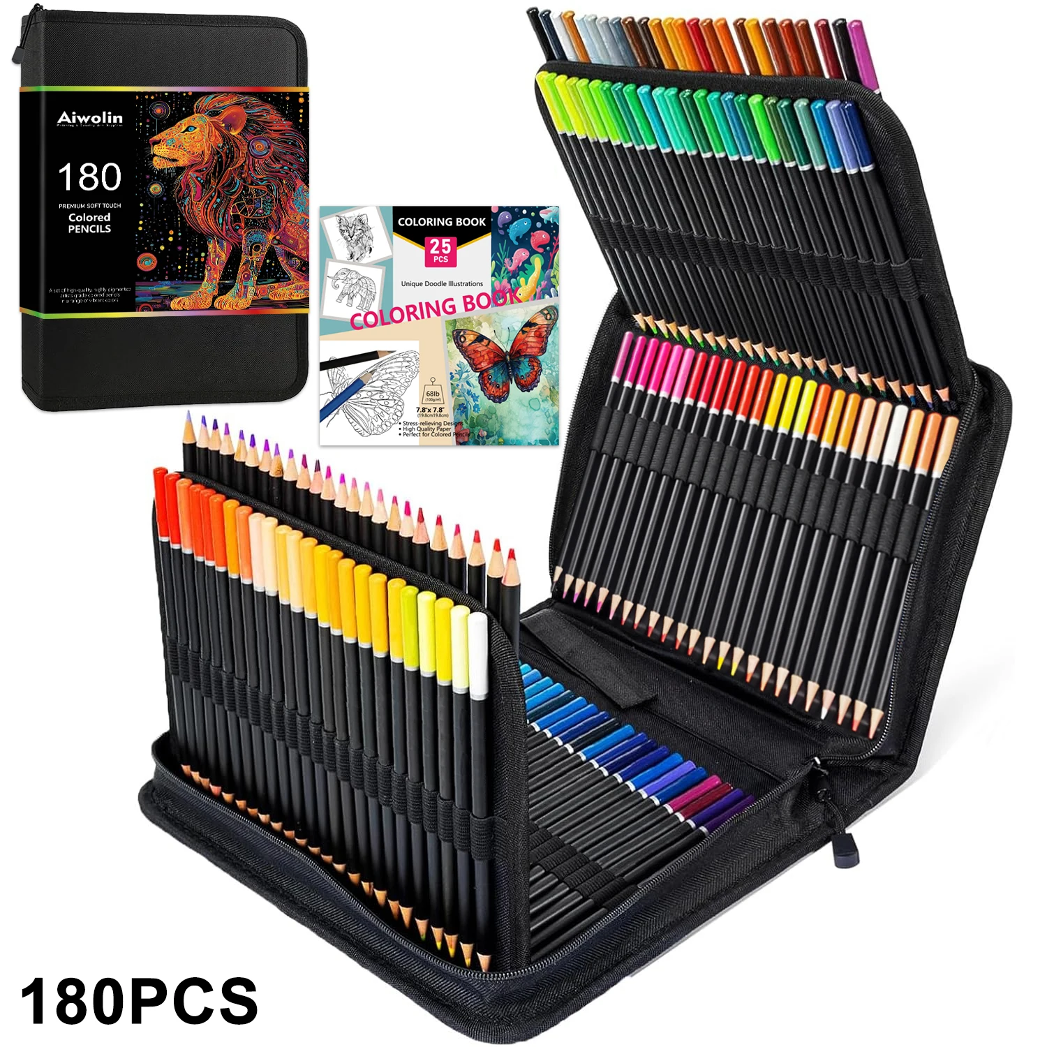 Deluxe Artist Sketching & Coloring Set with Travel Case and Bonus Coloring Book