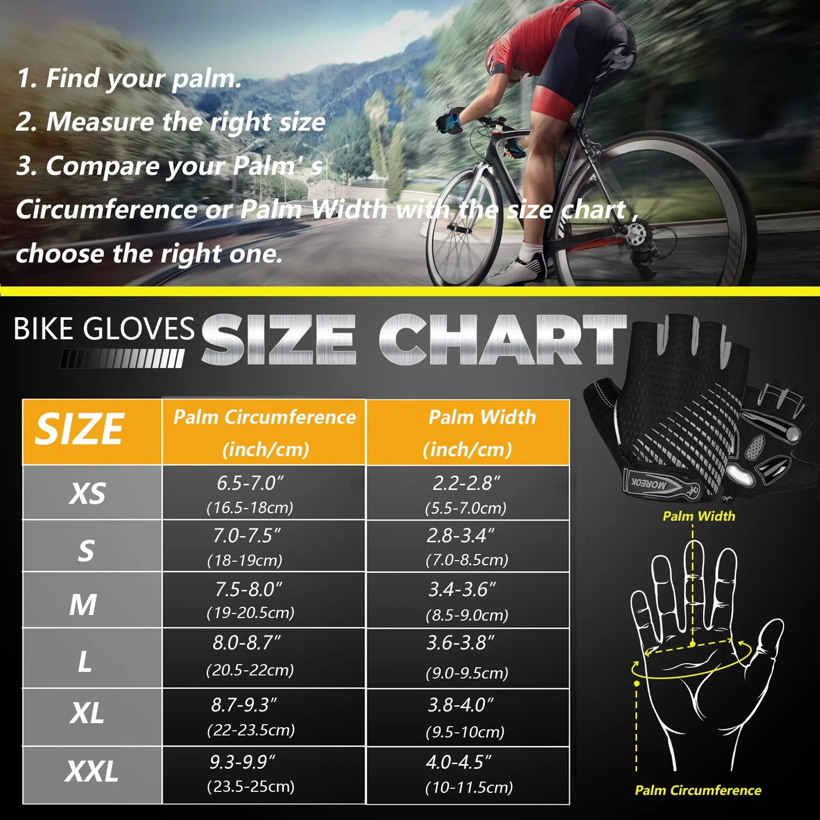 Cycling Gloves MOREOK Bike Half Finger 5mm Gel Pads Shock-absorbing Mountain Bike Road Cycling for Men Women