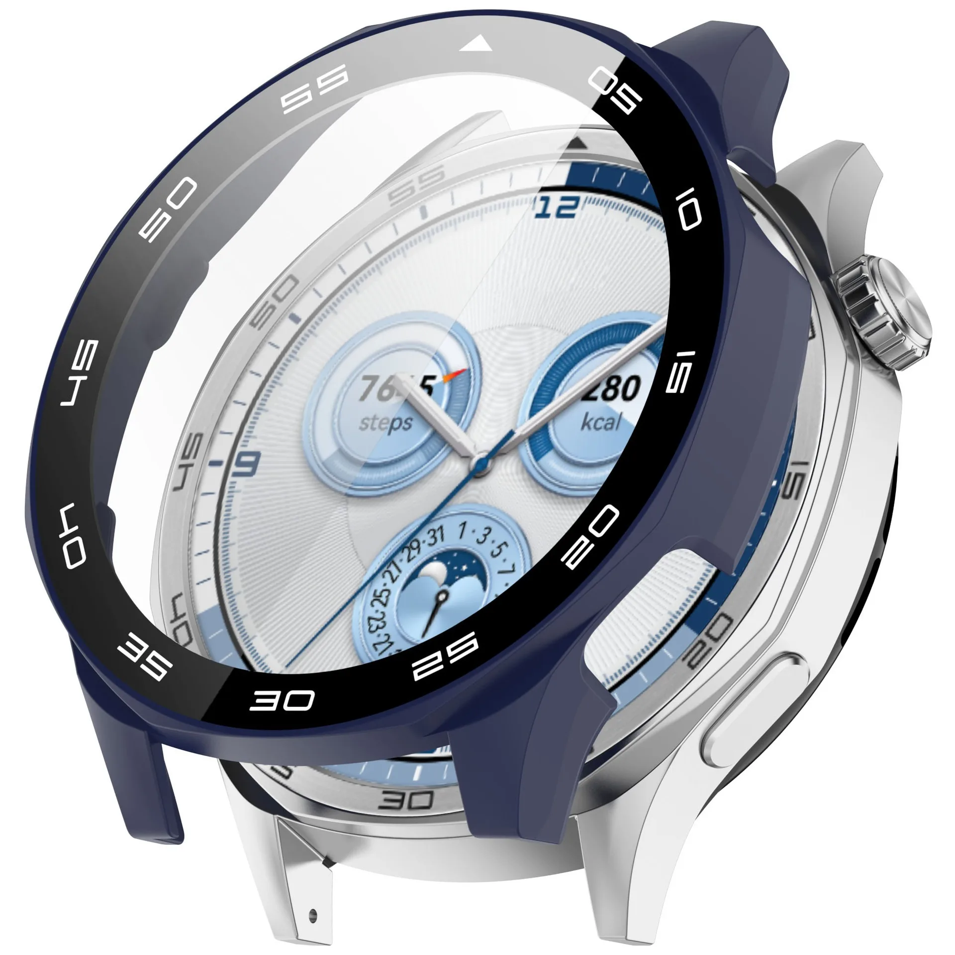Premium Tempered Glass Case for Huawei Watch GT 5 - Full Cover Screen Protector Bumper for Smart Watches