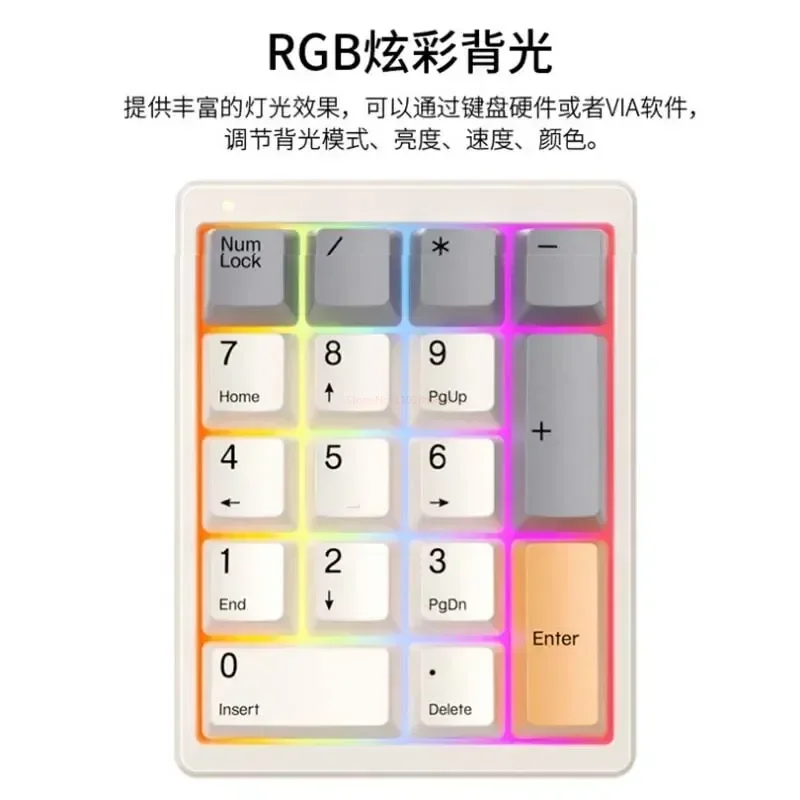 

Magic-force Mf17 Mechanical Numeric Wired Keypad Type-c Rgb Qmk/via External Notebook Finance Accounting Cashier Keyboard Gift