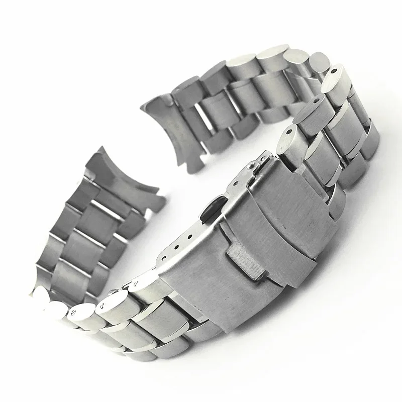 Stainless Steel Solid Watch Strap with Folding Buckle - Universal Replacement Bracelet