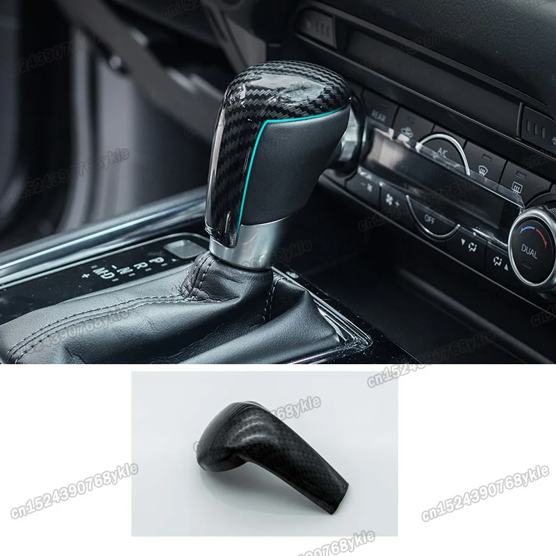 

carbon fiber car gear shift knob lever post cap trims for mazda 3 mazda 3 axela 2013 2014 2015 2016 2017 2018 2019 bm bn cover