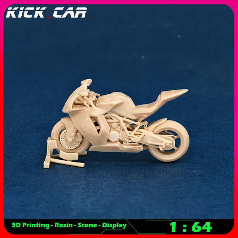 Kickcar 1/64 Moto (Senza Supporto Jiffy) Modello Non Colorato Auto Resina Garage Scena Diorama Decorazione Scena Giocattolo