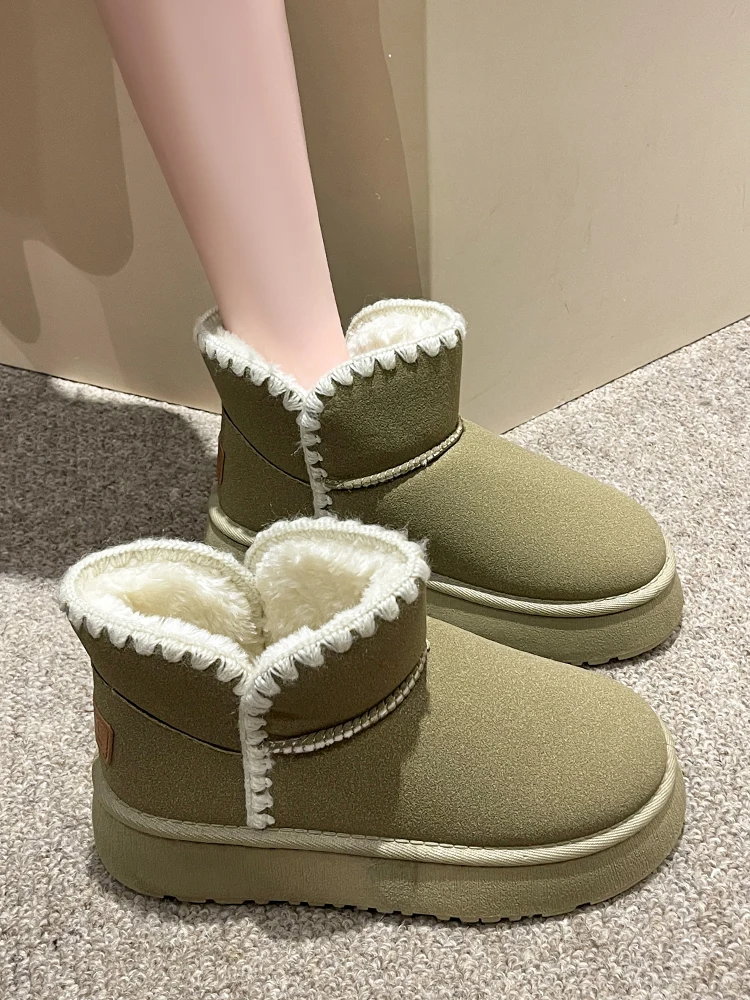 

Женские резиновые ботинки, зимняя обувь, ботинки на плоской подошве, Женские Австралийские ботинки с круглым носком, дождь 2023, Лолита, снегоступы для женщин