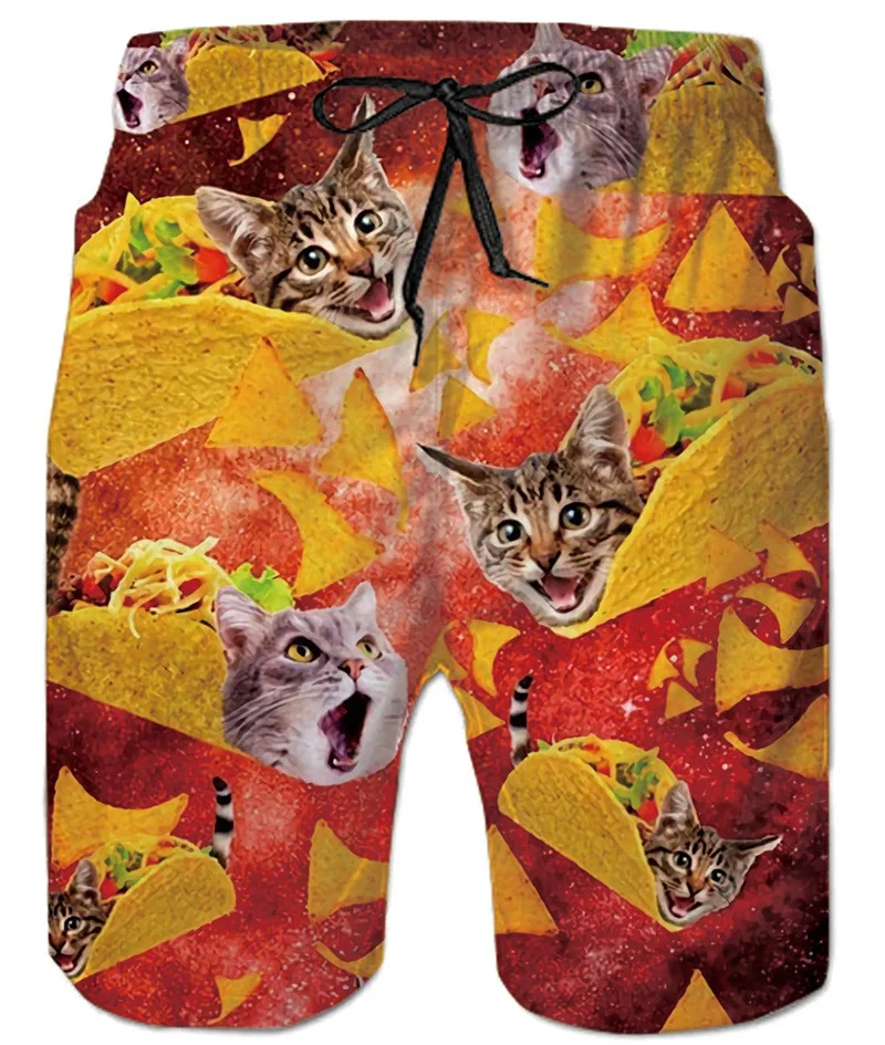 Funny Animal Dinosaur Beach Shorts Pants Men 3D Printing Surfing Board Shorts Summer Hawaii Swimsuit Swim Trunks Cool Ice Shorts 4