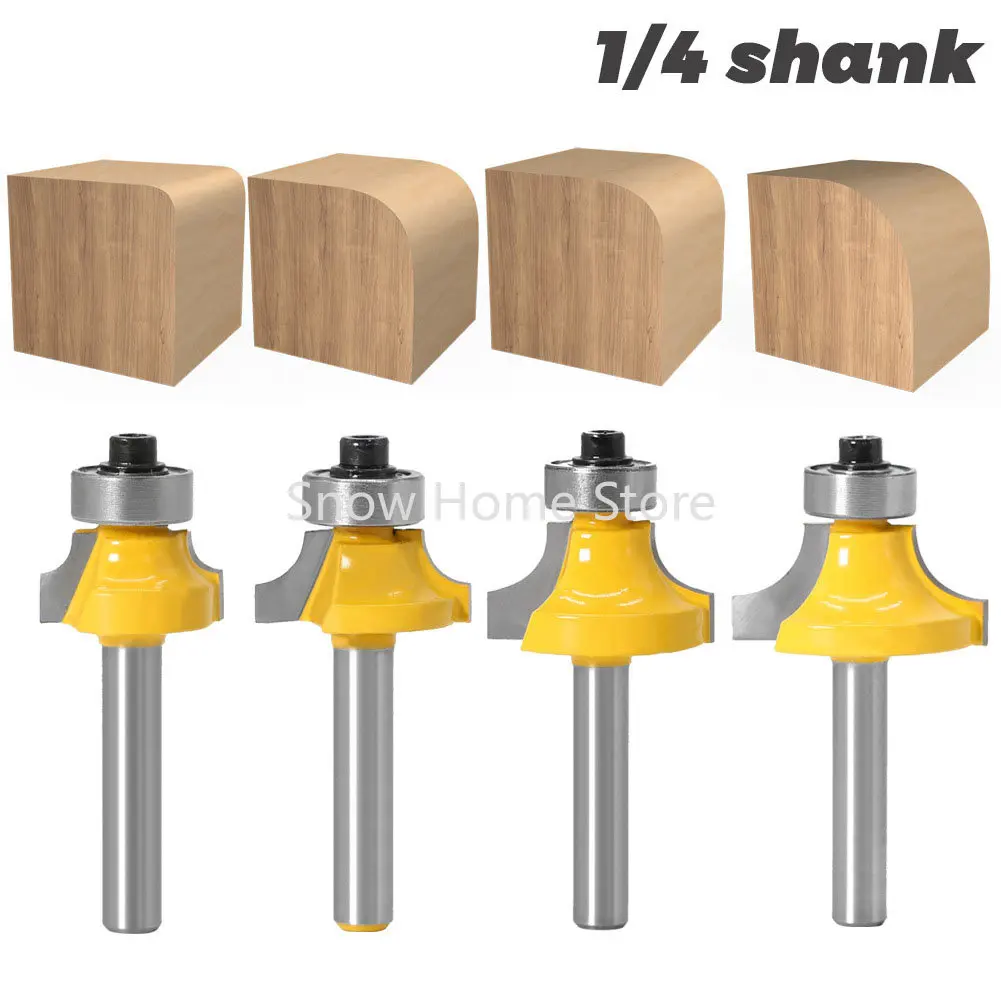 WoodworkingMillingCutterSetOf4PiecesRoundCornerCutterTrimming