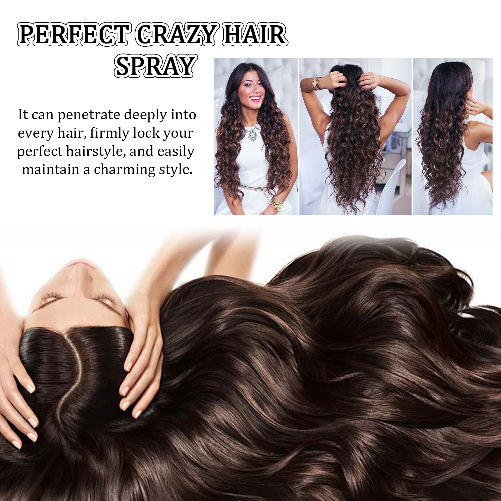 Hair Styling Spray EELHOE Hair Styling Spray No Wash Fluffy Volumising Dry Hair Atomization Fluid Travel Samples Long Lasting Styling Holding