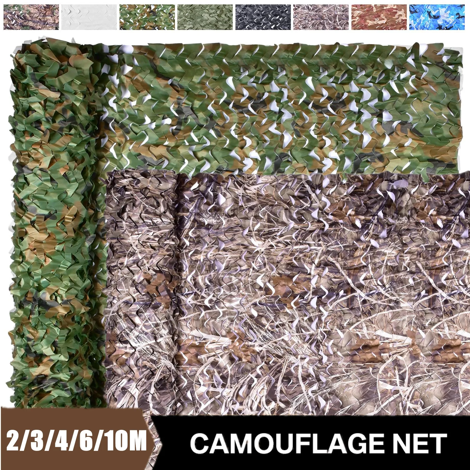 Camouflage Net Bulk Roll Sunshade Camping Sun Shelter Camo Netting for Car Tent Awning Blind Hunting Party Home Decorations
