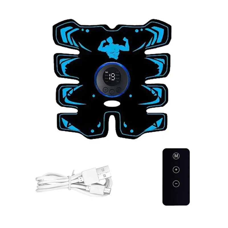 Remote Control USB Rechargeable Electric Abdominal Massager Wireless LCD Fitness Device Shaping and Relieve Fatigue Massage Tool