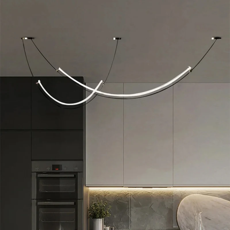 

Ceiling Linear LED Chandelier Restaurant Living Room Kitchen Bar Nordic Creative Home art Decoration Chandelier Indoor Light