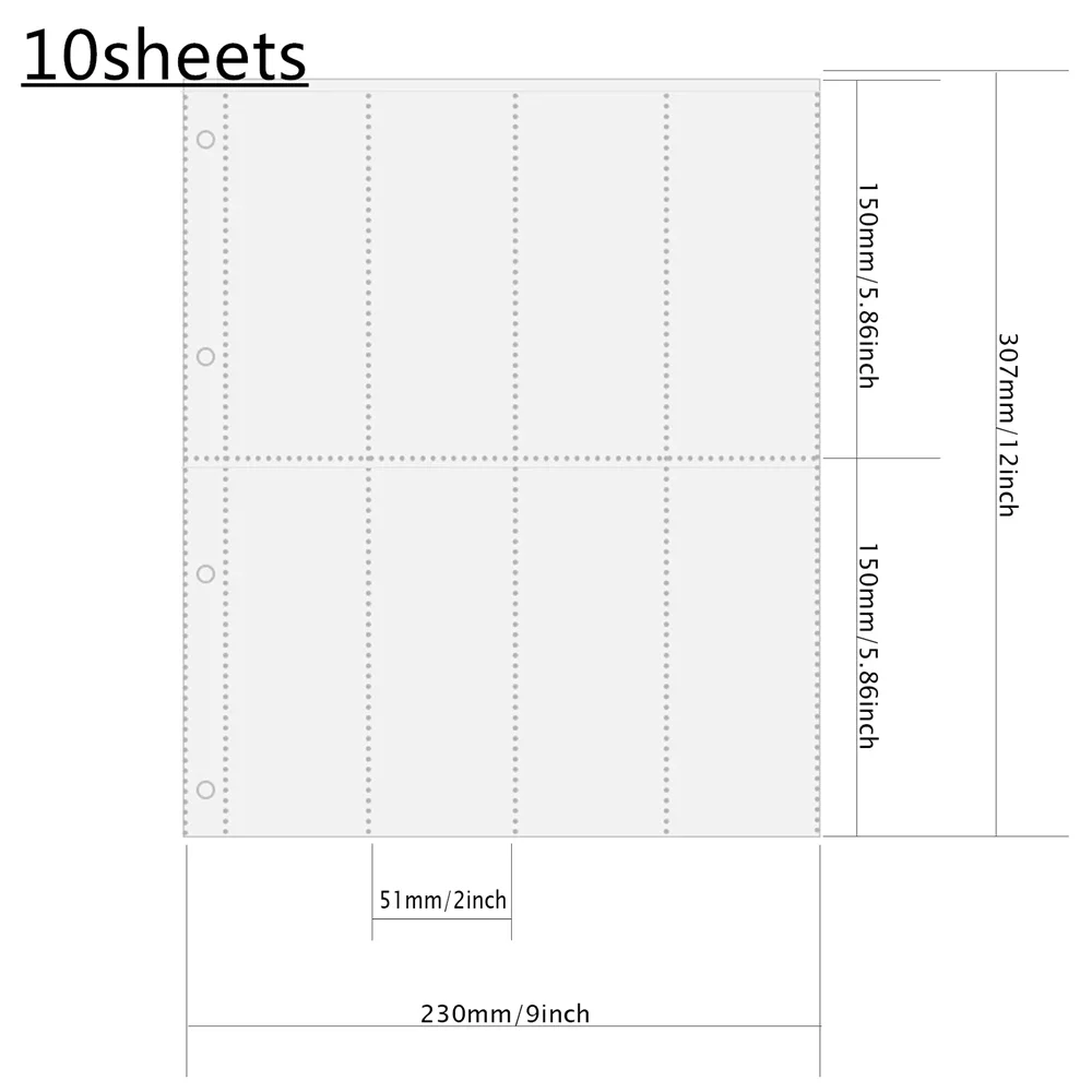10pcs 8-pockets long