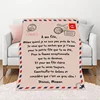 Premium Blanket to My Daughter Son French Letters Pattern Reversible Flannel Wall Tapestry Sofa Blanket Decor Home Textiles 3