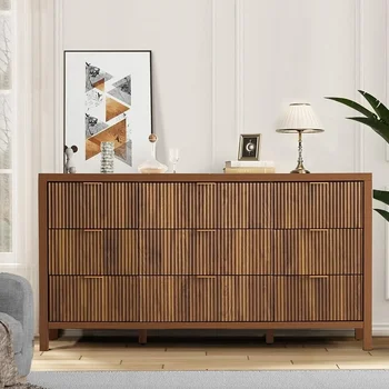 Mid-Century Modern 9-Drawer Dresser & TV Stand 1