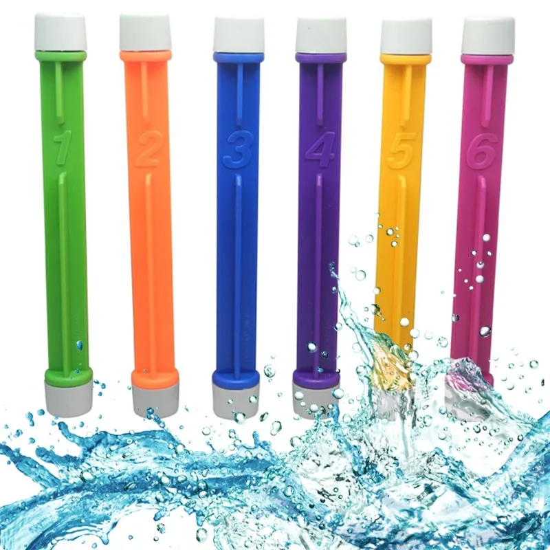 

6 Pcs Colorful Swimming Pool Diving Stick Toy Sinking Underwater Play Fun Toy Kid Dive Training and Retrieve Outdoor Dive Sticks